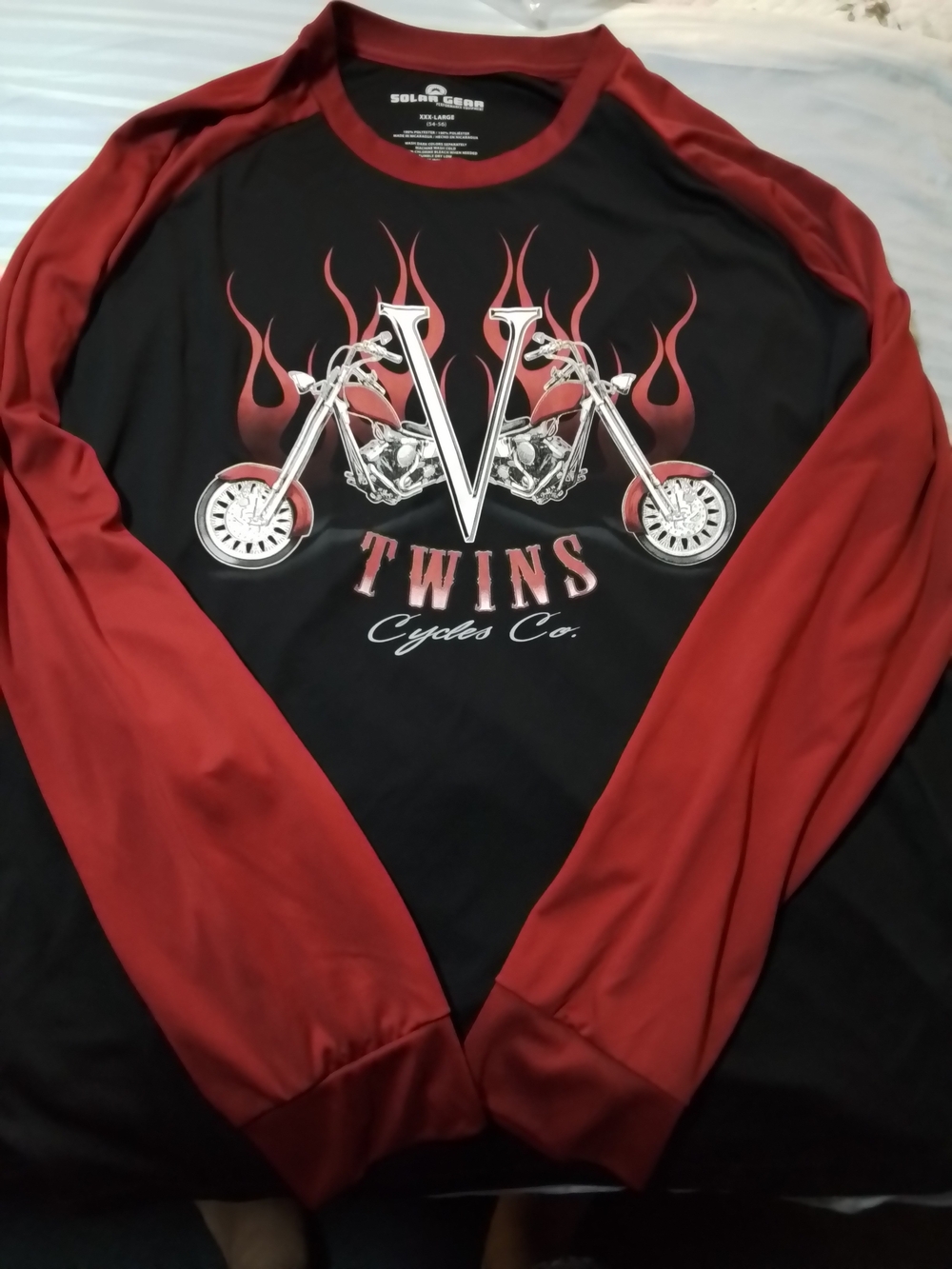 Men's Black & Red Long Sleeve Graphic Shirt